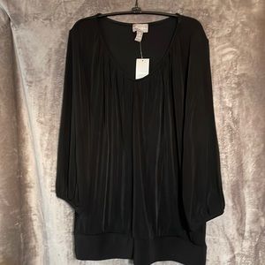 NWT Travelers Collection By Chico’s Size 3 (16) Travelers Rushed V Neck Top 3/4